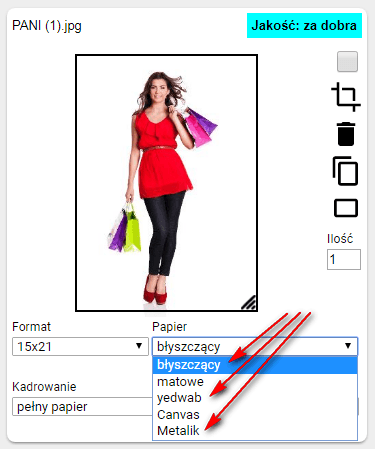 GRADACJA PAPIERU MOŻLIWOŚĆ WYBORU crAAAA