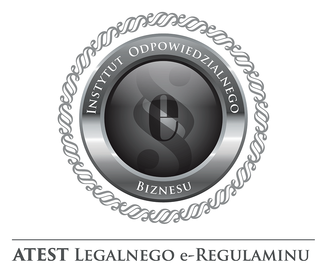 Logo Atest Legalnego e Regulaminu duże